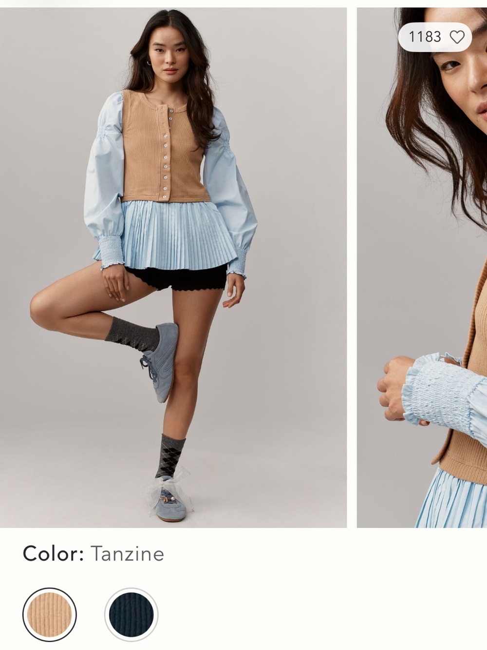 Anthropologie LAYERED TWOFER LONG-SLEEVE TOP